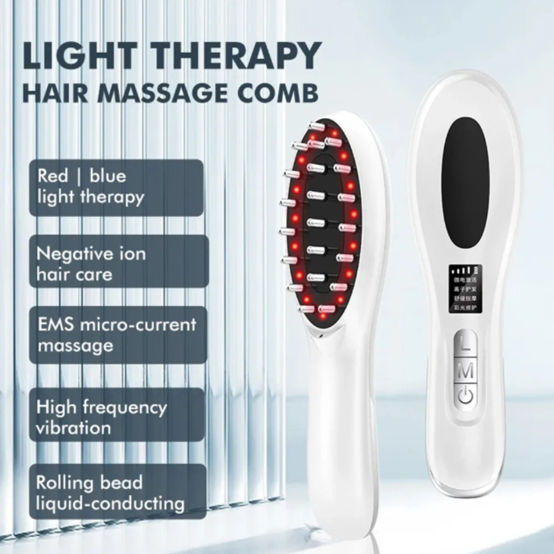 GlowGrow Pro™ - 6in1 LED Laser Comb Massager for Hair Growth