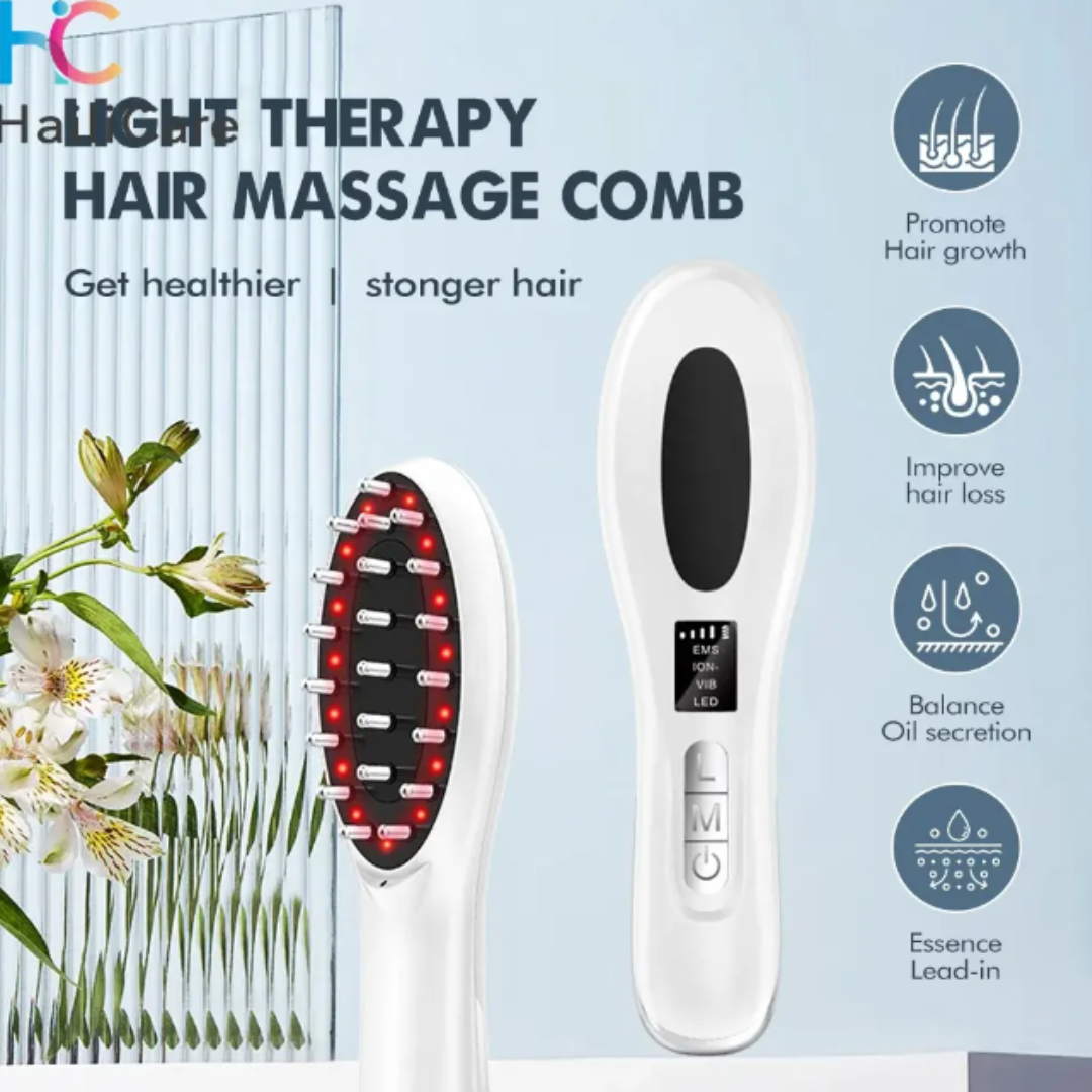 GlowGrow Pro™ - 6in1 LED Laser Comb Massager for Hair Growth