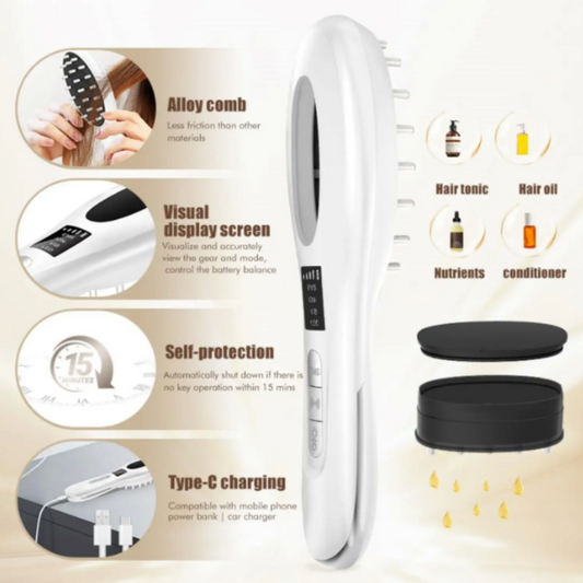 GlowGrow Pro™ - 6in1 LED Laser Comb Massager for Hair Growth
